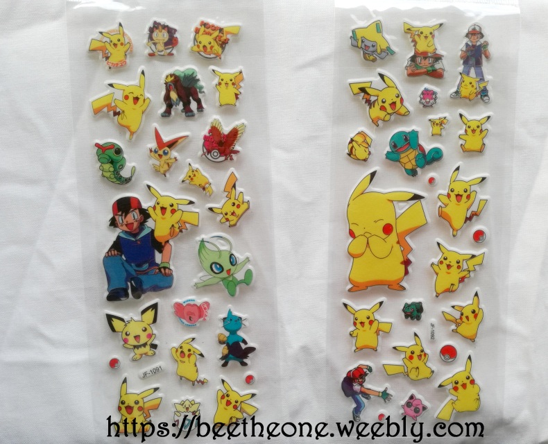 Stickers autocollants Pokemon - 2 modèles